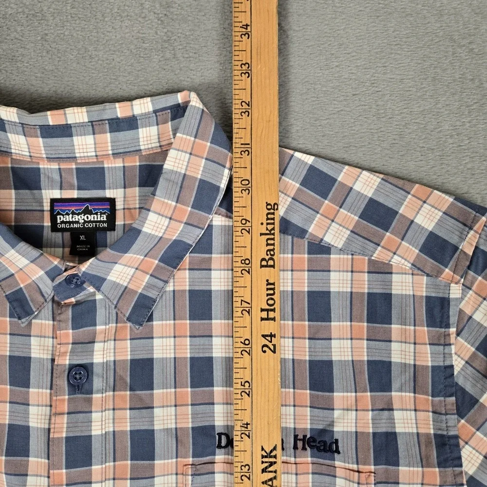Patagonia Dogfish Head Shirt Mens XL Plaid Fezzman Organic Cotton Classic 53964
